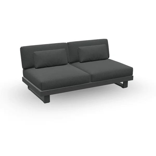 fano - sofa 2s alu charcoal mat - natte sooty incl