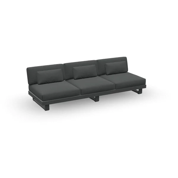 fano - sofa 3s alu charcoal mat - natte sooty incl
