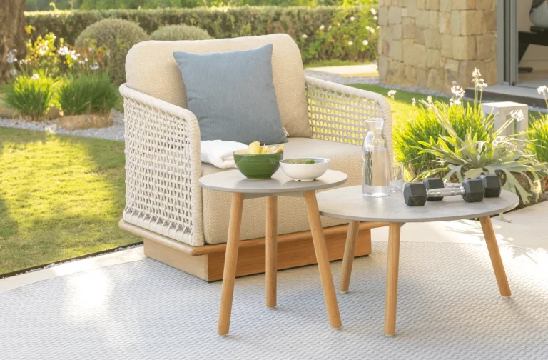 petite table basse jardin ronda jati kebon