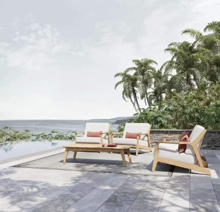 table basse exterieure Coral bois